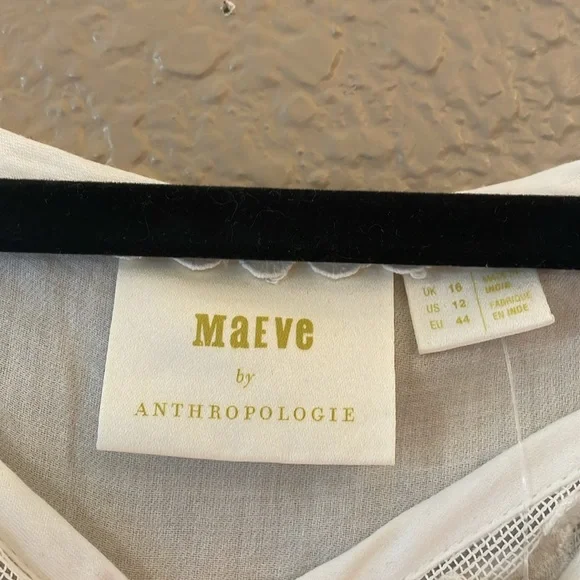 NWT Cream-colored peplum top, size 12. Maeve by Anthropologie. - Picture 3 of 4